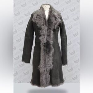 Women's Gray Sheepskin Toscana Coat